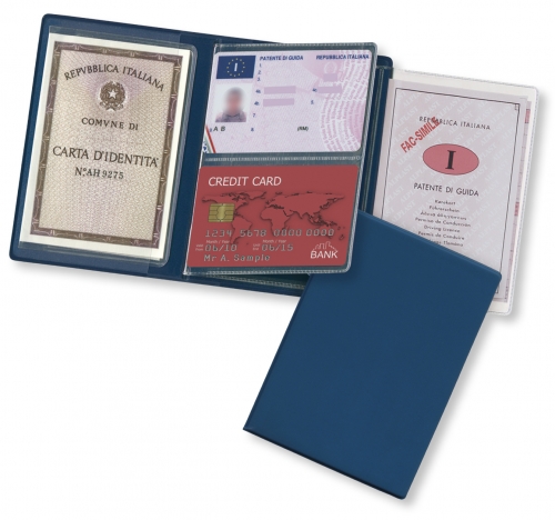 porta documenti patente carta d'identità soldi carte di credito card 13,2 x  9,4